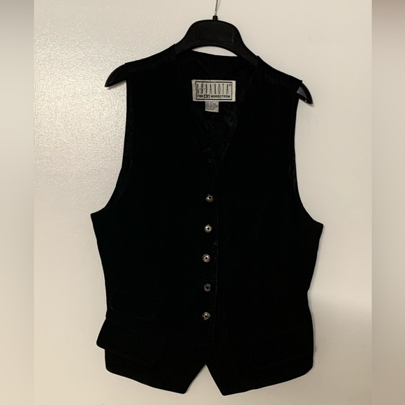 Vintage BB Dakota for Nordstrom Black Leather Suede Vest Medium - Picture 4 of 12
